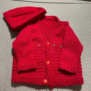 New born sweater and cap 0-3m
